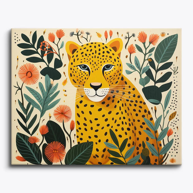 Golden Leopard Paint by Numbers Kit