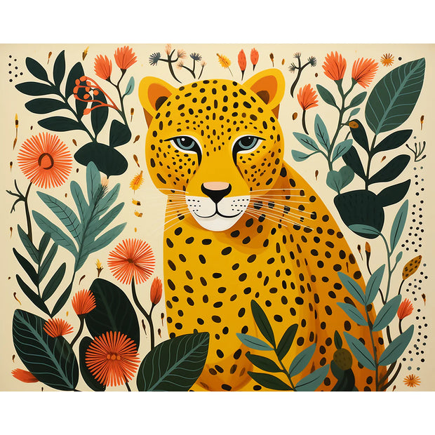 Golden Leopard Paint by Numbers Kit