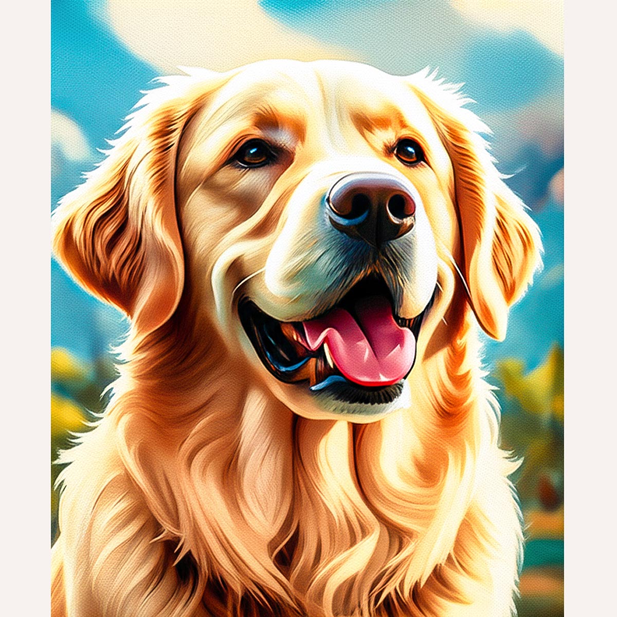 Golden Retriever Dog Paint by Numbers Kit-zoom-2