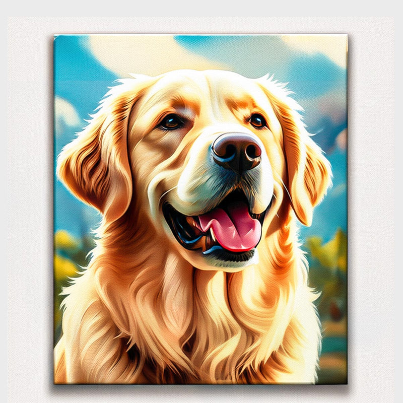 Golden Retriever Dog Paint by Numbers Kit-zoom-