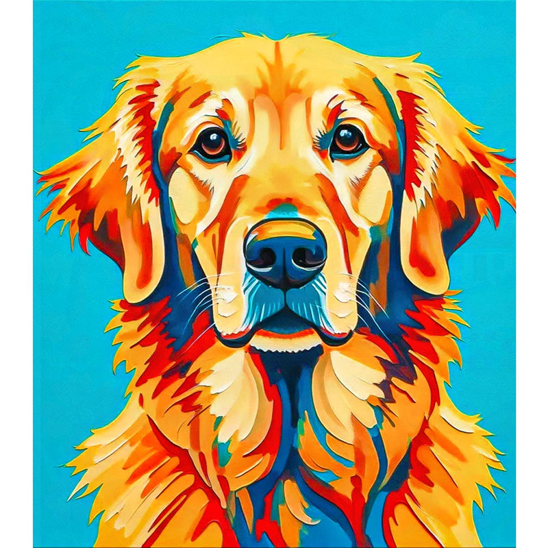 Colorful Golden Retriever Paint by Numbers Kit-zoom-