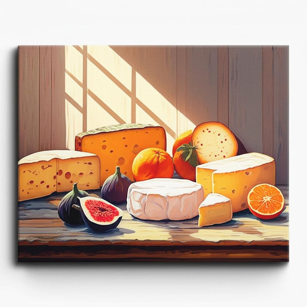 Cheese & Fruit Still Life Paint by Numbers Kit