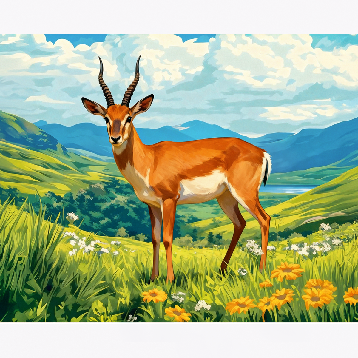 Graceful Antelope Paint by Numbers Kit-zoom-2