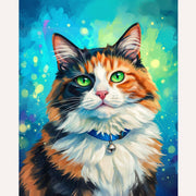 Green-Eyed Calico Cat Paint by Numbers Kit
