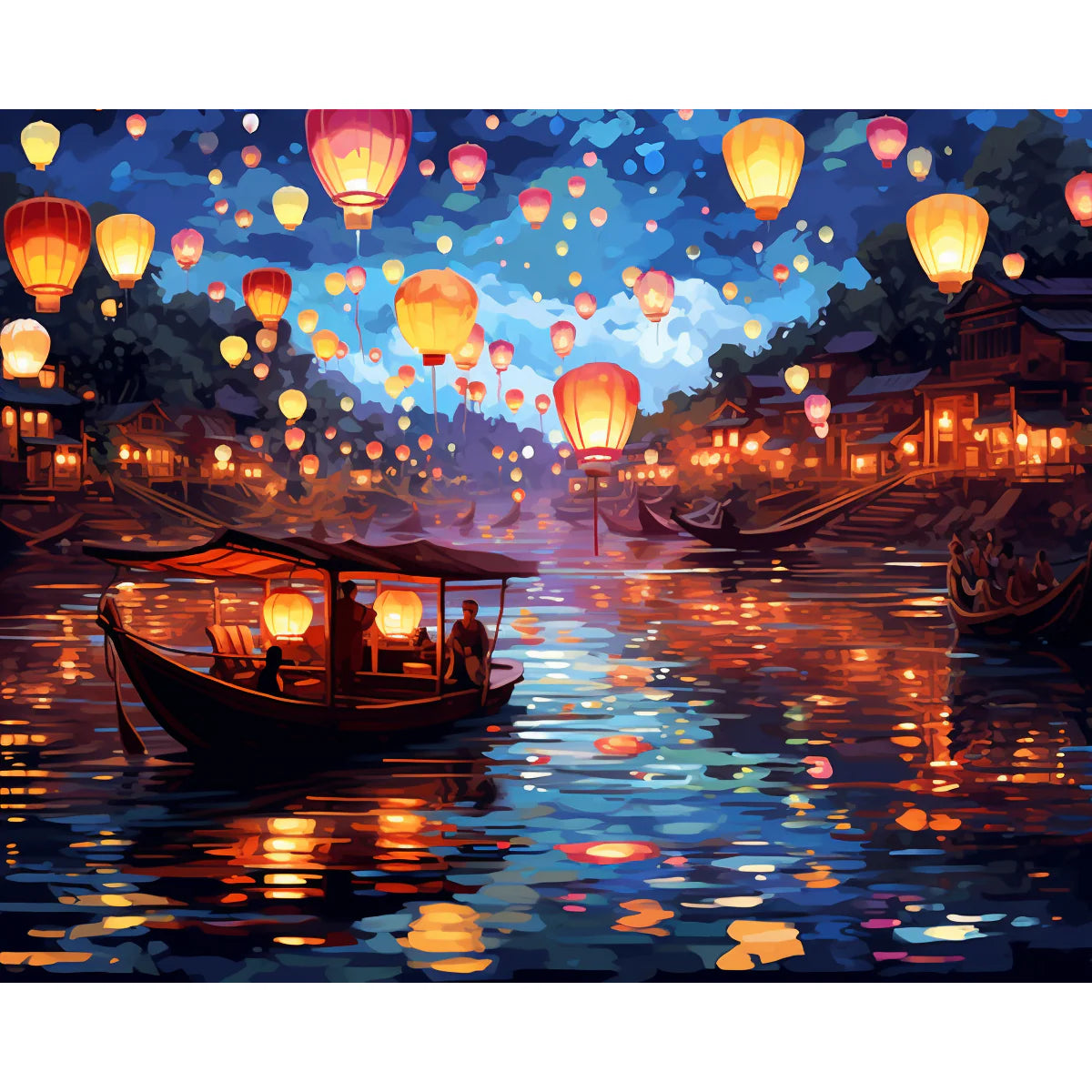Lantern Festival Paint by Numbers Kit-2