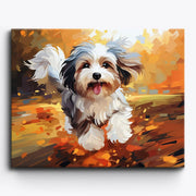 Happy Puppy Running Paint by Numbers Kit