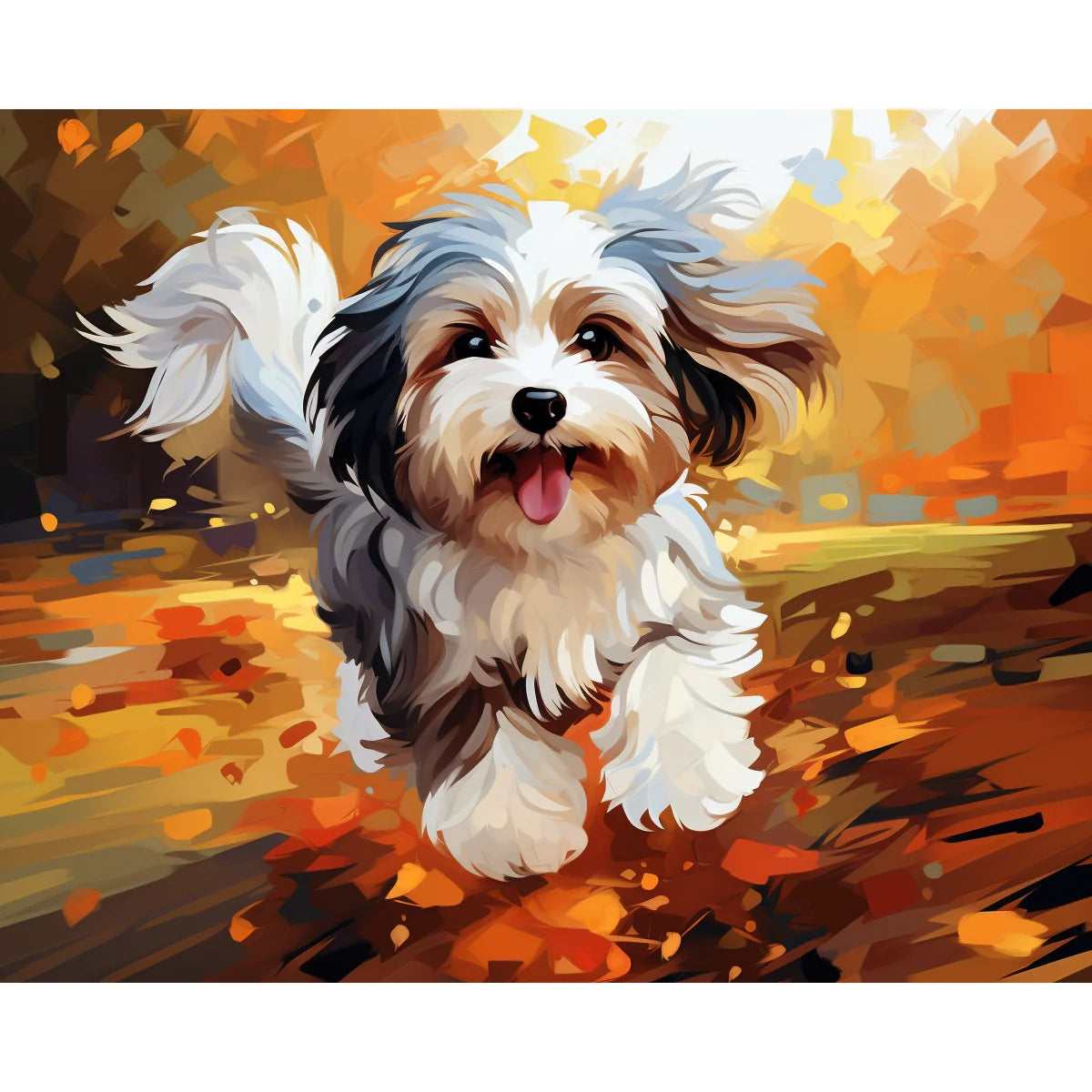 Happy Puppy Running Paint by Numbers Kit-zoom-2