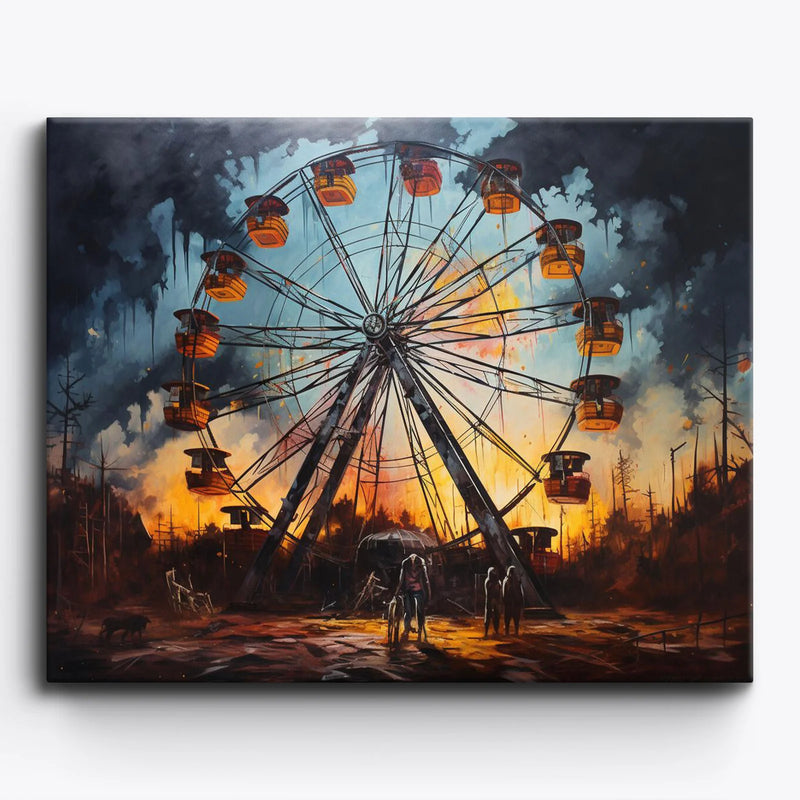 Haunted Ferris Wheel Paint by Numbers Kit-zoom-
