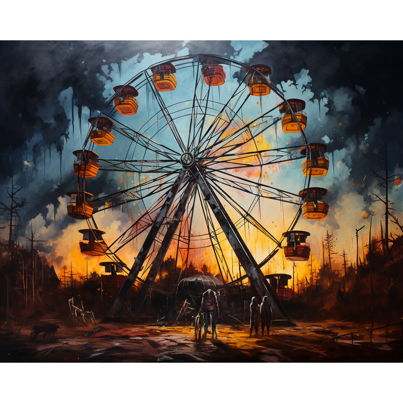 Haunted Ferris Wheel Paint by Numbers Kit-zoom-