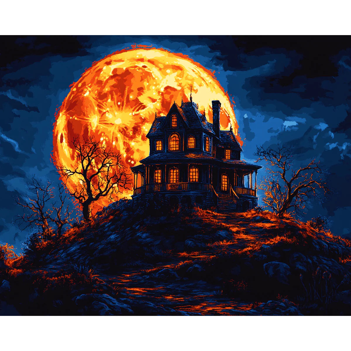 Haunted Mansion Moon Paint by Numbers Kit-2