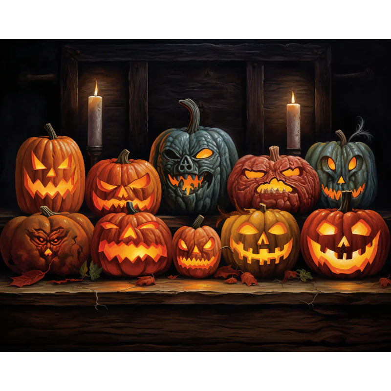 Haunted Pumpkins Paint by Numbers Kit-zoom-