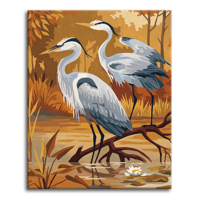 Herons in Autumn-zoom-