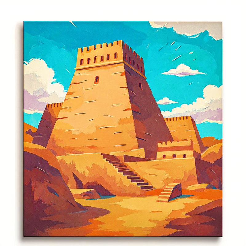 Ancient Desert Fortress Paint by Numbers Kit-zoom-