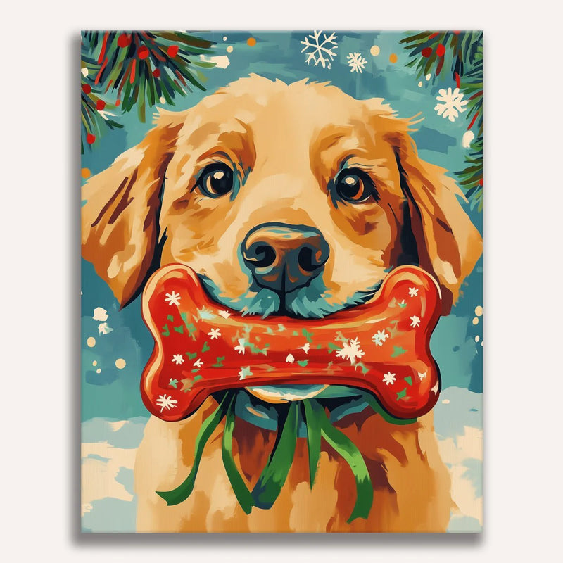 Holiday Retriever Paint by Numbers Kit-zoom-