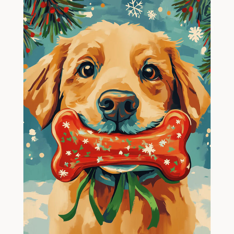 Holiday Retriever Paint by Numbers Kit-zoom-