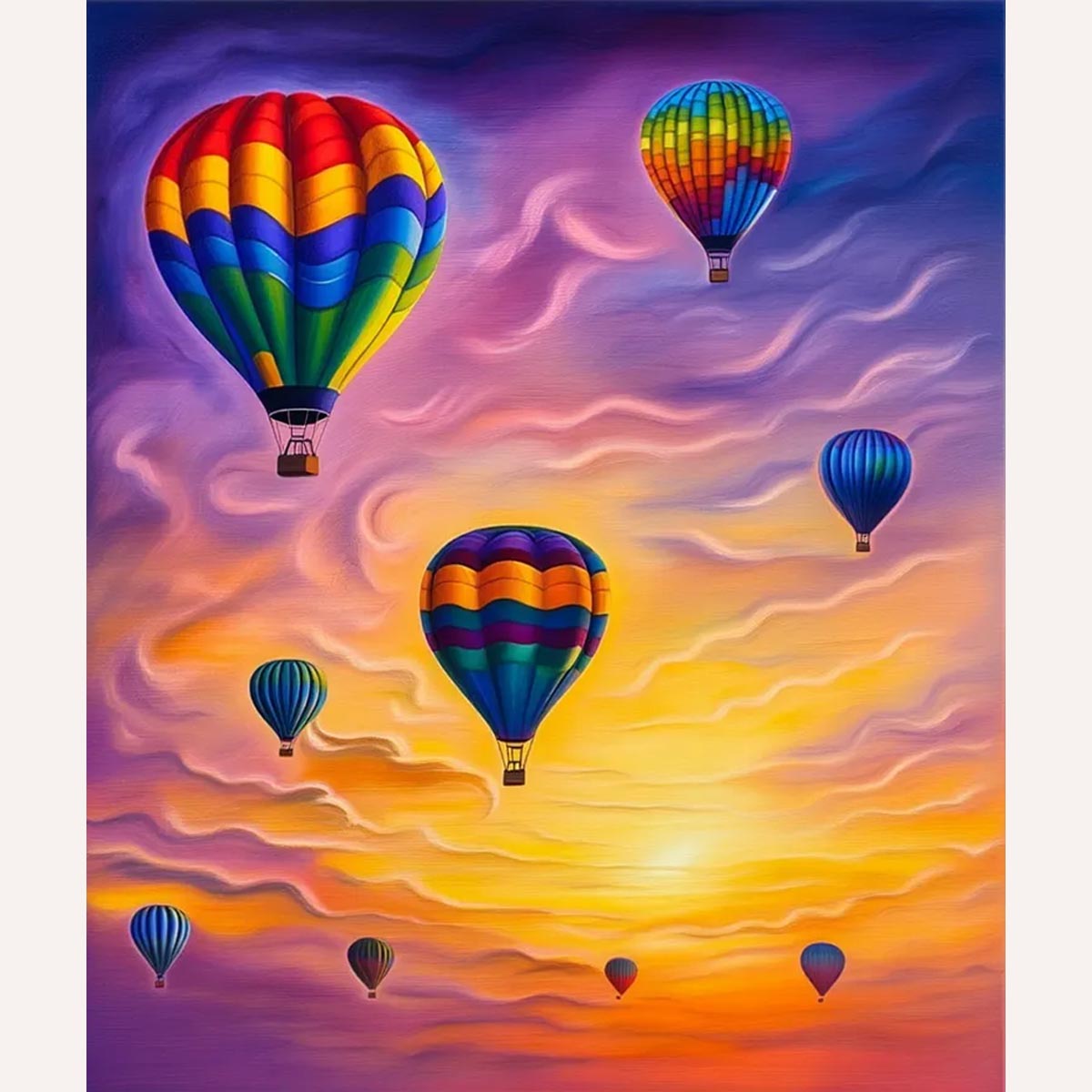 Hot Air Balloons at Sunset Paint by Numbers Kit-zoom-2