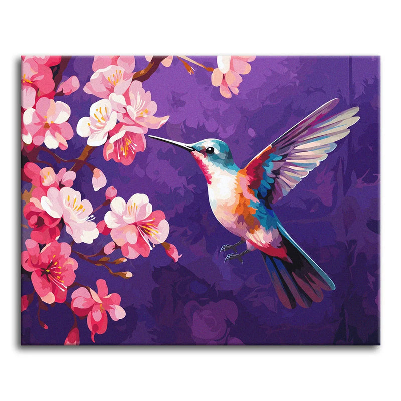 Hummingbird and Cherry Blossoms-zoom-
