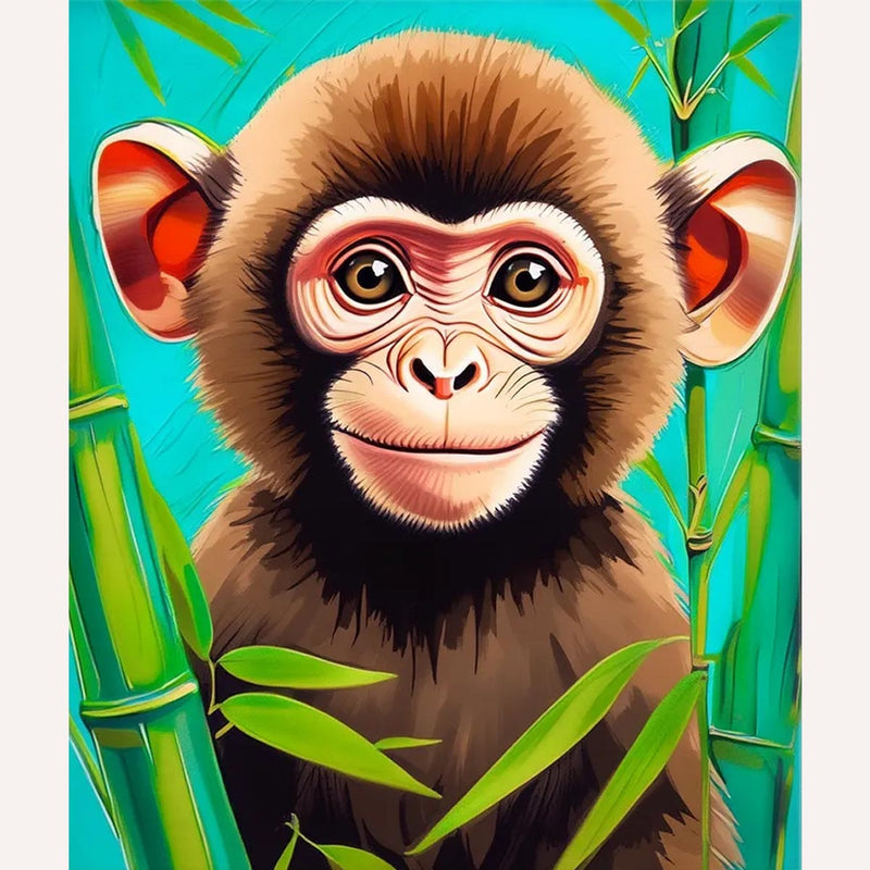 Curious Baby Monkey Paint by Numbers Kit-zoom-