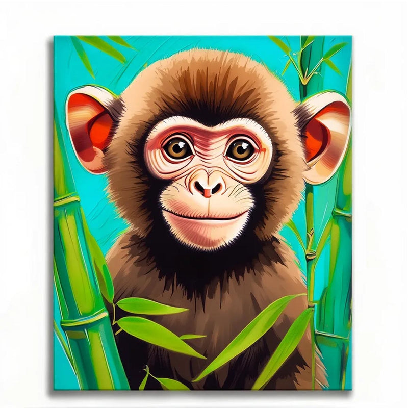 Curious Baby Monkey Paint by Numbers Kit-zoom-