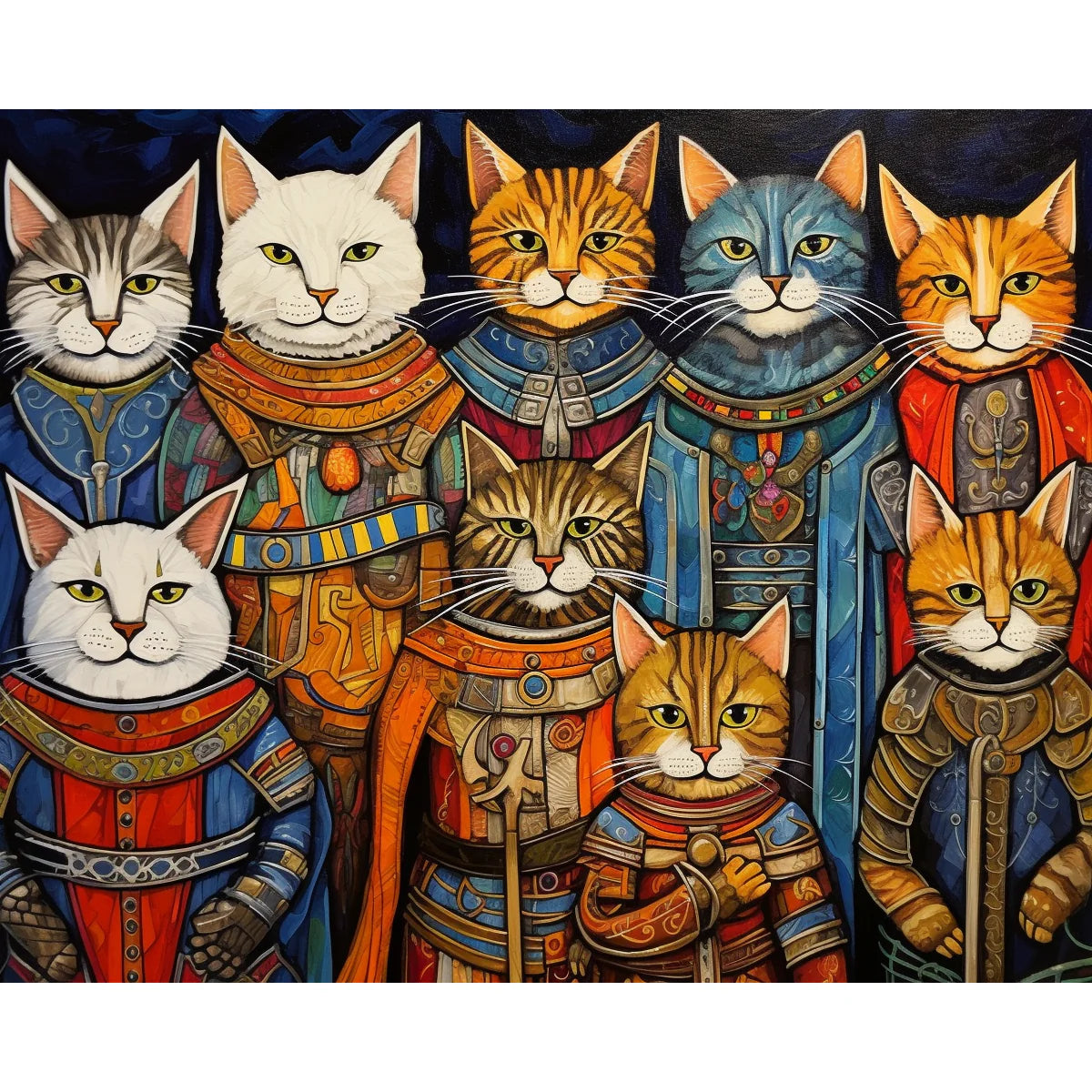 Knight Cats Paint by Numbers Kit-2