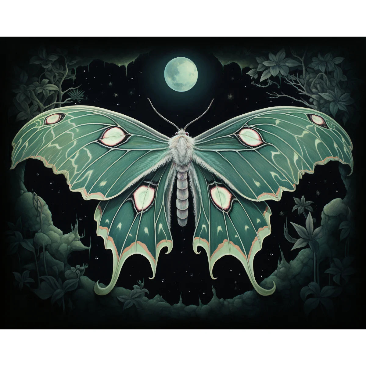 Luna Moth Night Sky Paint by Numbers Kit-zoom-2