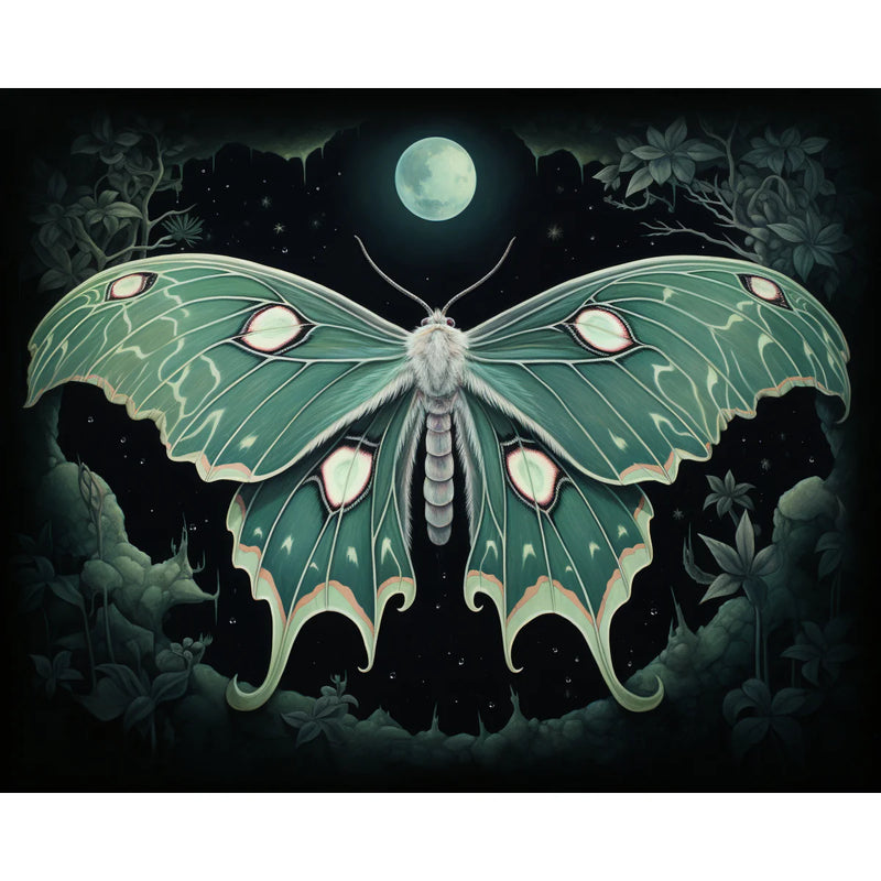 Luna Moth Night Sky Paint by Numbers Kit-zoom-