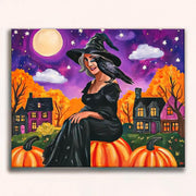 Witch & Raven Halloween Paint by Numbers Kit