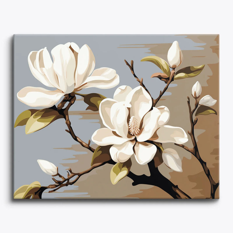 Magnolia Blossoms Paint by Numbers Kit-zoom-