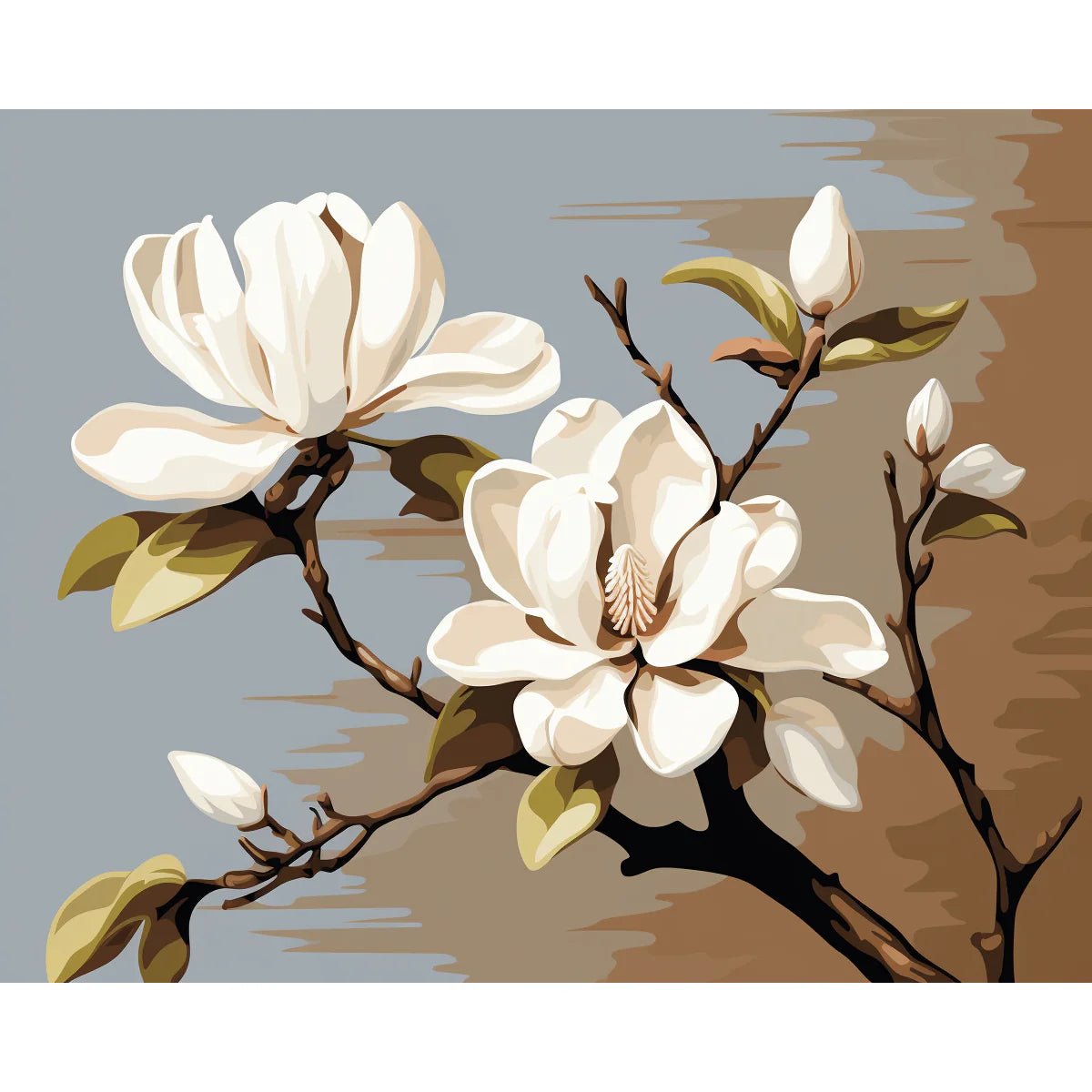 Magnolia Blossoms Paint by Numbers Kit-zoom-2