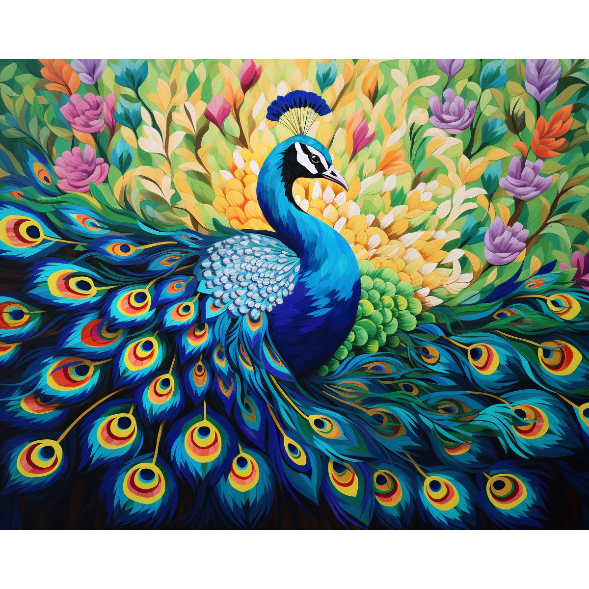 Majestic Peacock Paint by Numbers Kit-2