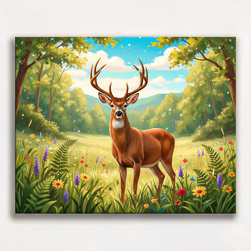Majestic Deer in Meadow Paint by Numbers Kit-zoom-