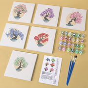 6 Mini Painting Set – Paint by Numbers Bonsai Trees
