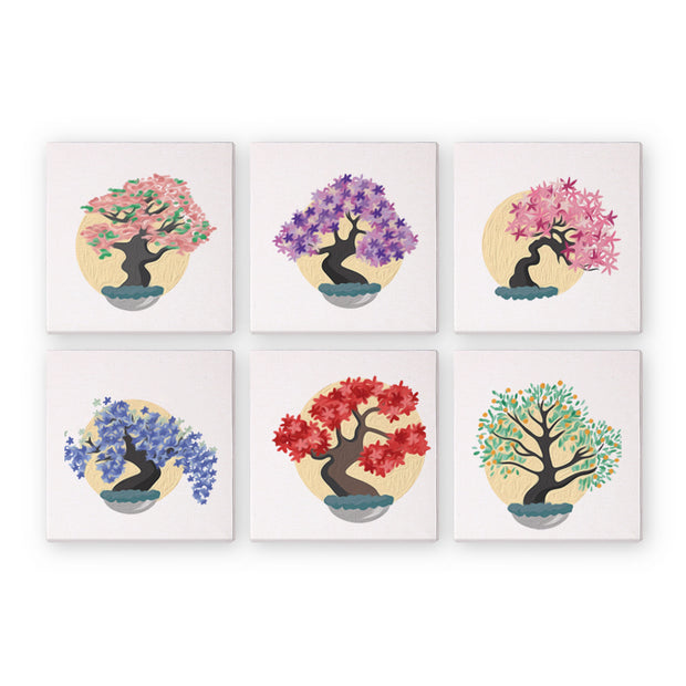 6 Mini Painting Set – Paint by Numbers Bonsai Trees