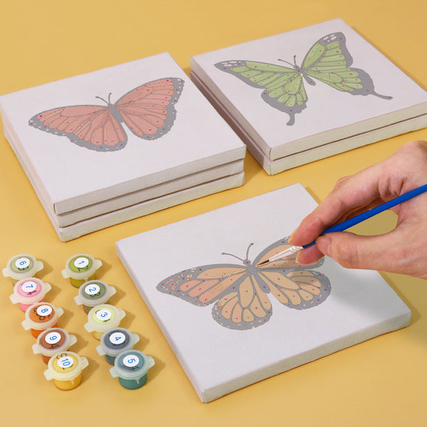 6 Mini Painting Set – Paint by Numbers Butterflies