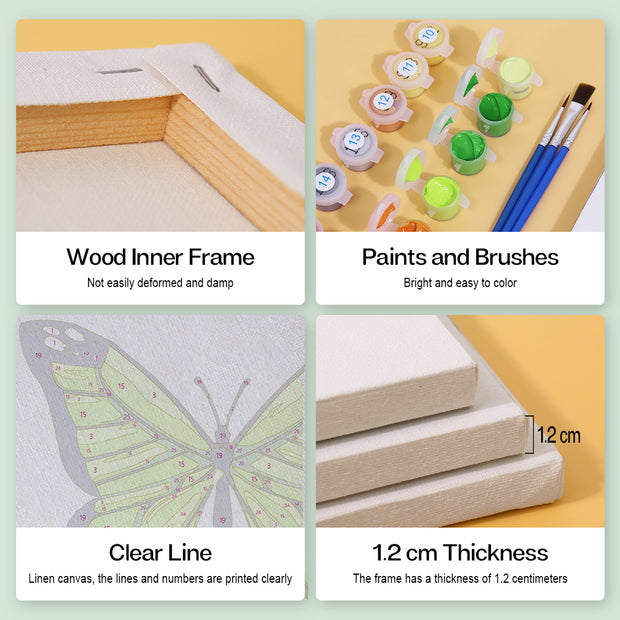 6 Mini Painting Set – Paint by Numbers Butterflies