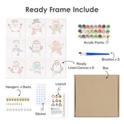 9 Mini Painting Set – Paint by Numbers Christmas
