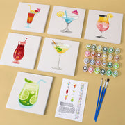 6 Mini Painting Set – Paint by Numbers Coctail Set