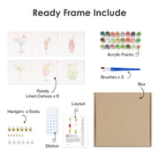 6 Mini Painting Set – Paint by Numbers Milkshakes