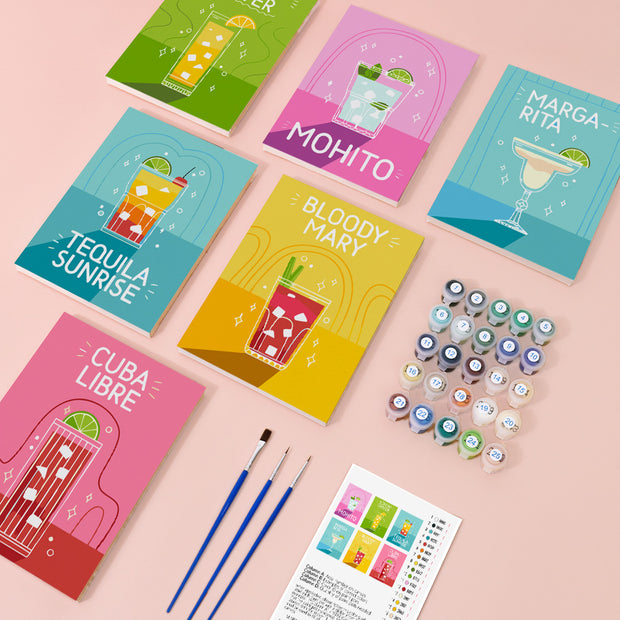 6 Mini Painting Set – Paint by Numbers Cocktails