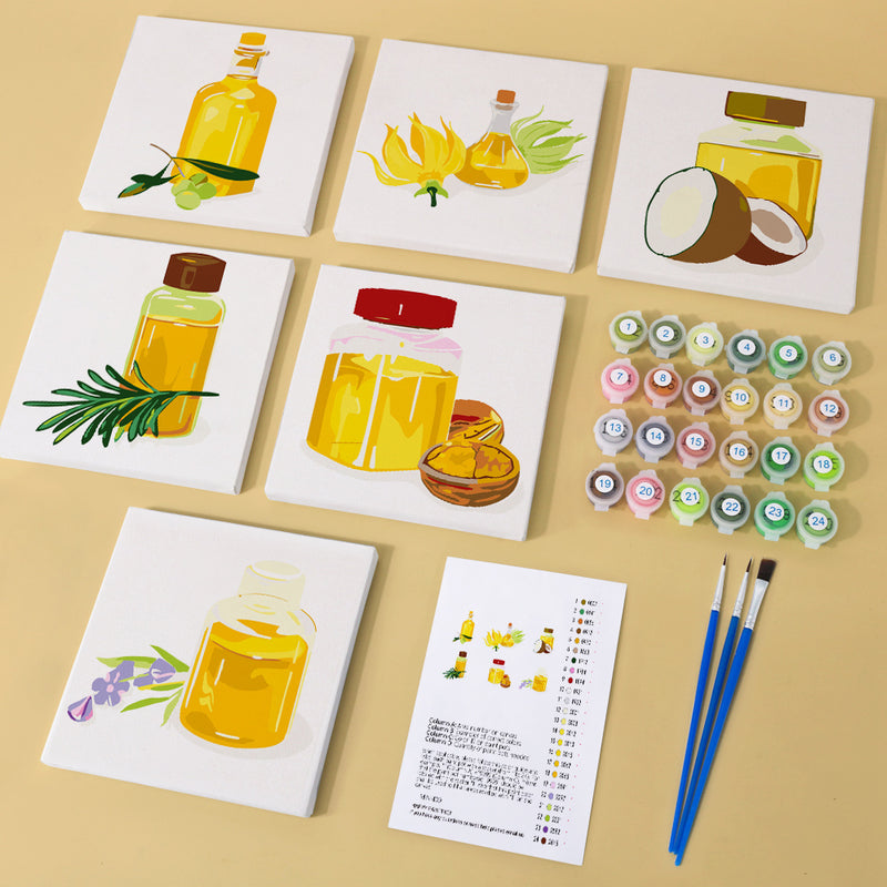 6 Mini Painting Set – Paint by Numbers Essential Oils-zoom-