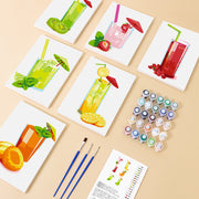 6 Mini Painting Set – Paint by Numbers Fruit Cocktails