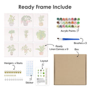 9 Mini Painting Set – Paint by Numbers Houseplants