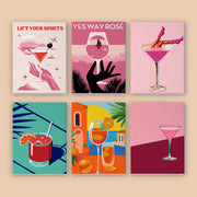 6 Mini Painting Set – Paint by Numbers Pink Cocktails