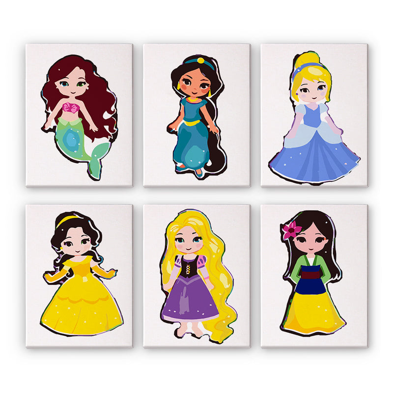 6 Mini Painting Set – Paint by Numbers Princess Collection-zoom-