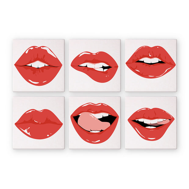 6 Mini Painting Set – Paint by Numbers Red Lips