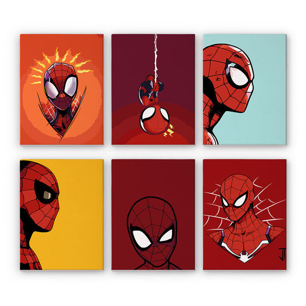 6 Mini Painting Set – Paint by Numbers Spider-Man Edition