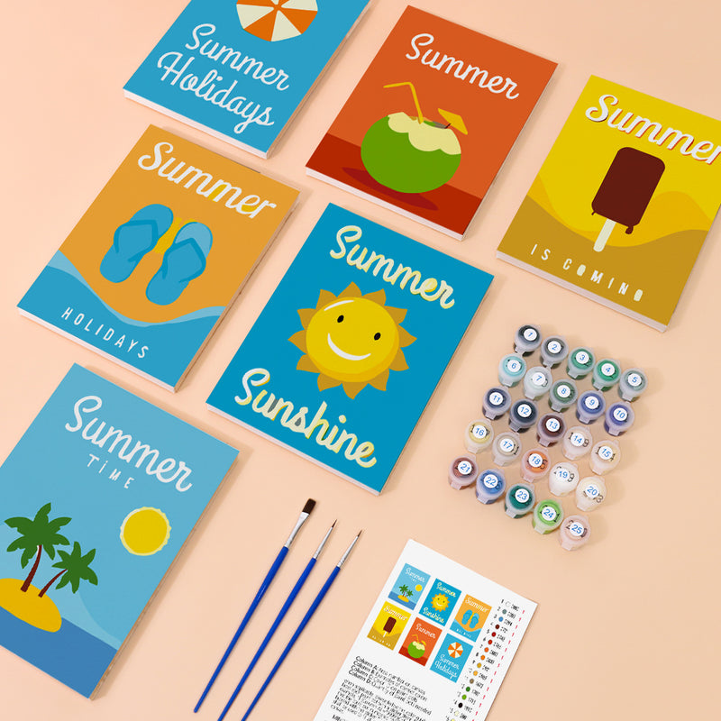 6 Mini Painting Set – Paint by Numbers Summer Holidays-zoom-