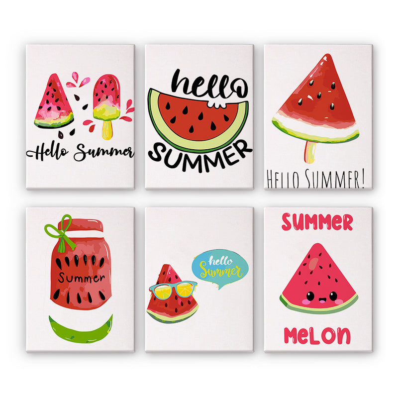 6 Mini Painting Set – Paint by Numbers Summer Watermelon-zoom-