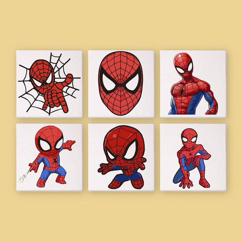 6 Mini Painting Set – Paint by Numbers Superhero Style-zoom-