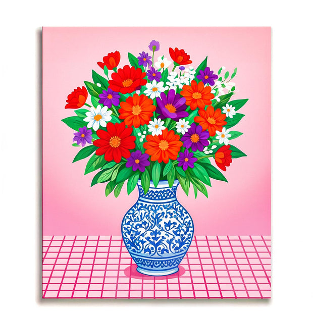 Colorful Flower Vase Paint by Numbers Kit